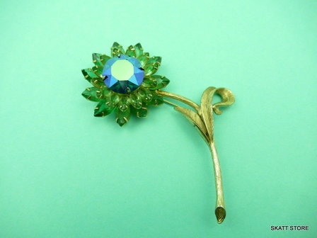 Broche bloem aurora borealise kristal costume jewelry